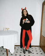 Ribbed Stirrup Leggings Mandevilla Red