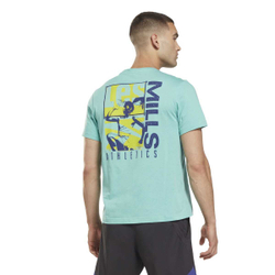 Мужская теннисная футболка Reebok Les Mills Graphic Tee - semi classic teal