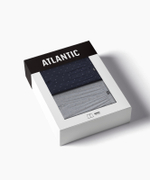 Мужские трусы боксеры Atlantic, набор из 2 шт., хлопок, серый меланж + темно-синие, 2MBX-072