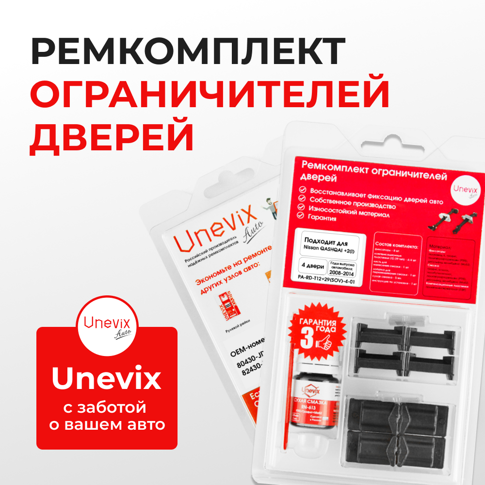 Ремкомплект ограничителей дверей Nissan QASHQAI +2 (I) J10 (тип 12+29) 2008-2014