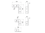 ТМС Strut 2D Угловой элемент 4+4/90° 150x150мм (оцинк.)