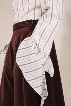 ZARA БАРХАТНЫЕ ШИРОКИЕ ШОРТЫ — LIMITED EDITION, БУРГУНДИ