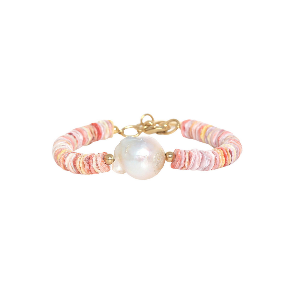 Браслет Nature Bijoux, Spiaggia Rosa, с жемчугом и морскими ракушками, NB26.1-13-44452 (розовый)