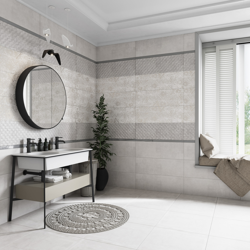 Анета сер низ 02 / Aneta grey light wall 02  300х900 (1-й сорт)