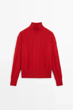 Massimo Dutti Трикотажный свитер, красный