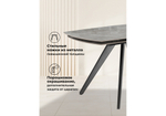 Керамический стол Woodville Silvi 120(180)x80 серый, черный