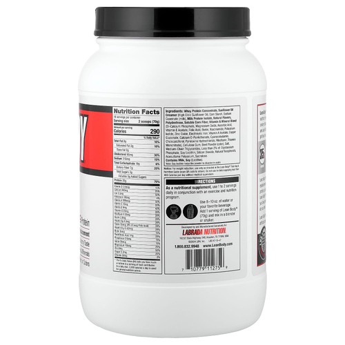 Labrada Nutrition, Lean Body®, протеиновая смесь для приготовления коктейля, клубника, 1120 г (2,47 фунта)