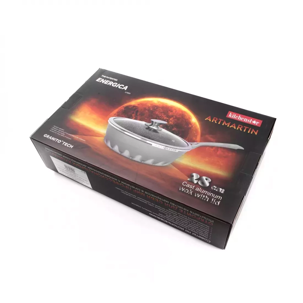 Вок с крышкой 28см Kitchen Star Artmartin