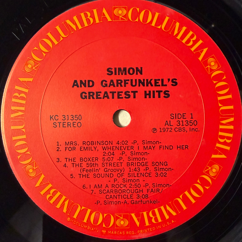 Simon & Garfunkel ‎– Simon And Garfunkel's Greatest Hits (США 1972г.)