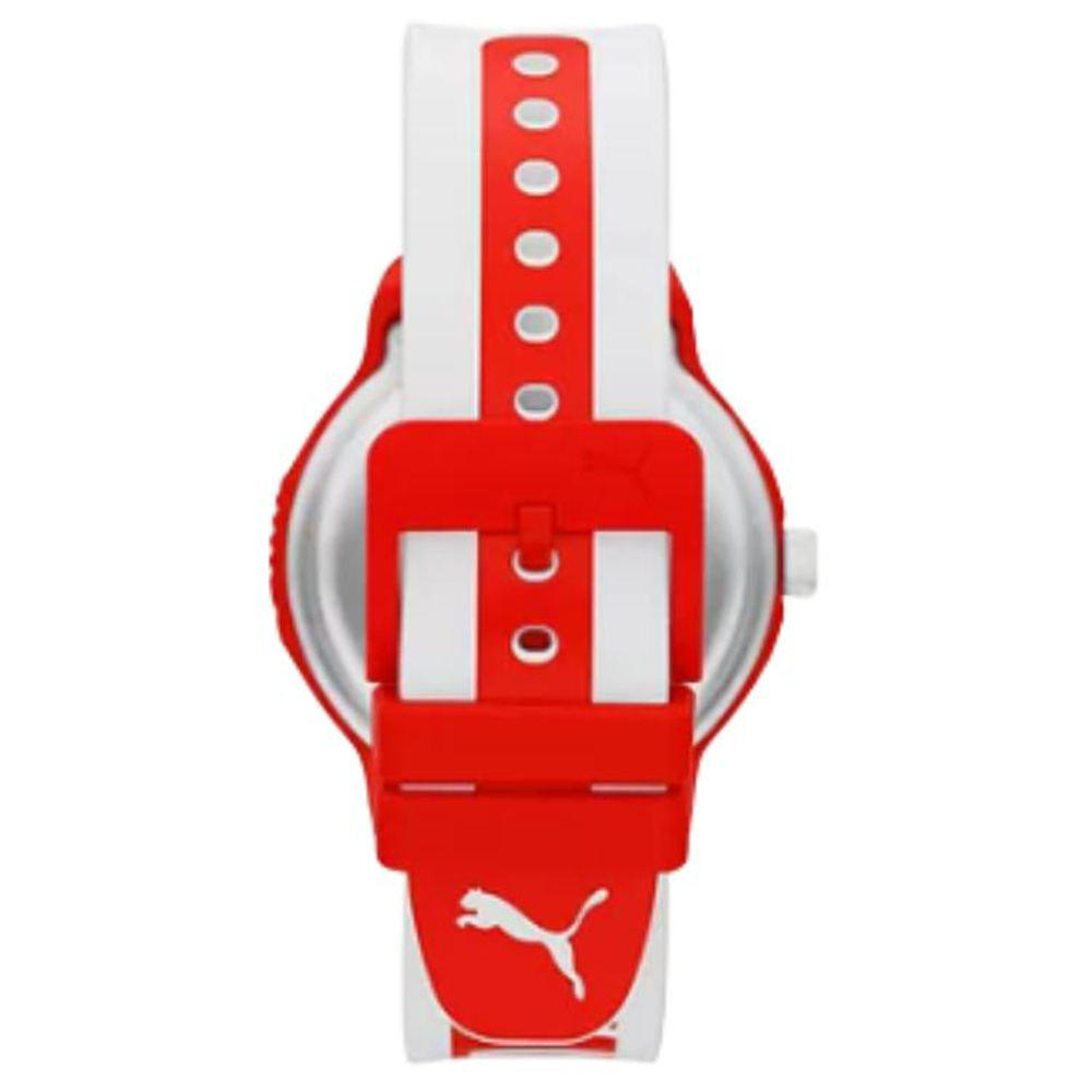 PUMA Wrist Watch Quartz Movement Rubber Strap 43mm White Dial Unisex 30m Water Resistant