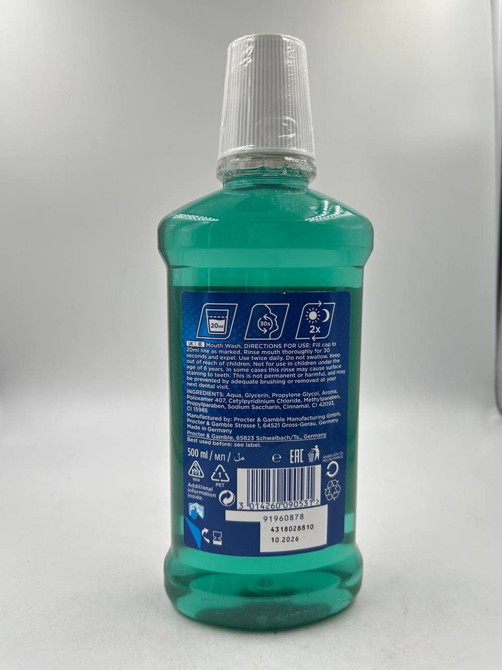Ополаскиватель для полости рта Pro-Expert 24 h Deep Clean Mild Mint, без спирта и фтора, 500 мл (Германия)