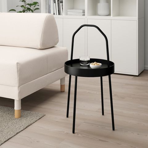 Приставной столик IKEA BURVIK (БУРВИК), Черный, 38 см