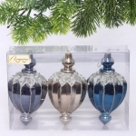 Набор украшений SHINE «Highlights» 12х7 см (3 шт.), night blue/champagne silver/grey