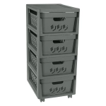 Комод на колесах deluxe, 4 ящика, 300х690 мм (серый)