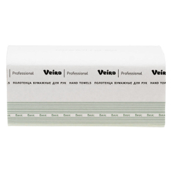 Бумажные полотенца V-сложения в пачках Veiro Professional Basic натуральный однослойные (20 пачек по 250 л)