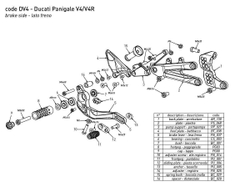 DV4 BONAMICI RACING TRICOLOR ADJUSTABLE REAR SETS (P V4)