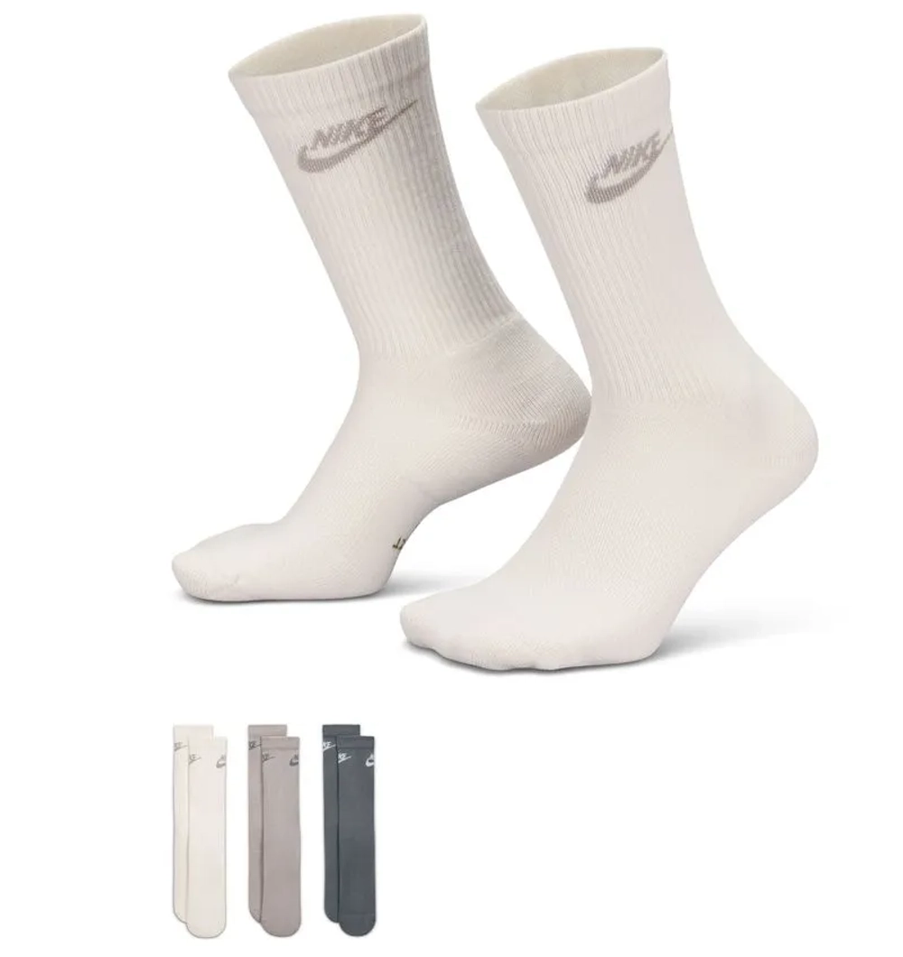 Теннисные носки Nike Everyday Elevated Crew 3P - phantom/college gray/smoke gray