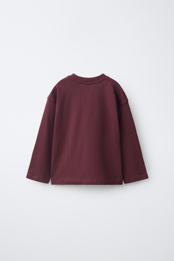 ZARA ОДНОТОННЫЙ ЛОНГСЛИВ, ТЕМНО-РОЗОВЫЙ