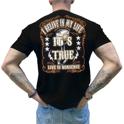 Футболка Franky Mouse Outlaw Biker (колесо с крыльями) (S / черный)