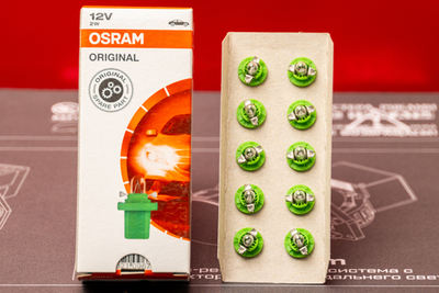 Osram 2W 12V Панель приборов - зеленый лайм (Закругленный цоколь) (1шт.)