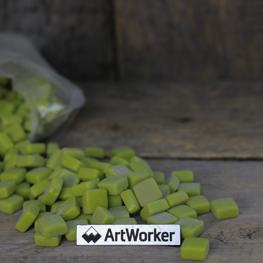Стеклянная мозаика FLORY12 AW015 зеленого цвета, 12х12 мм (500 г) ArtWorker