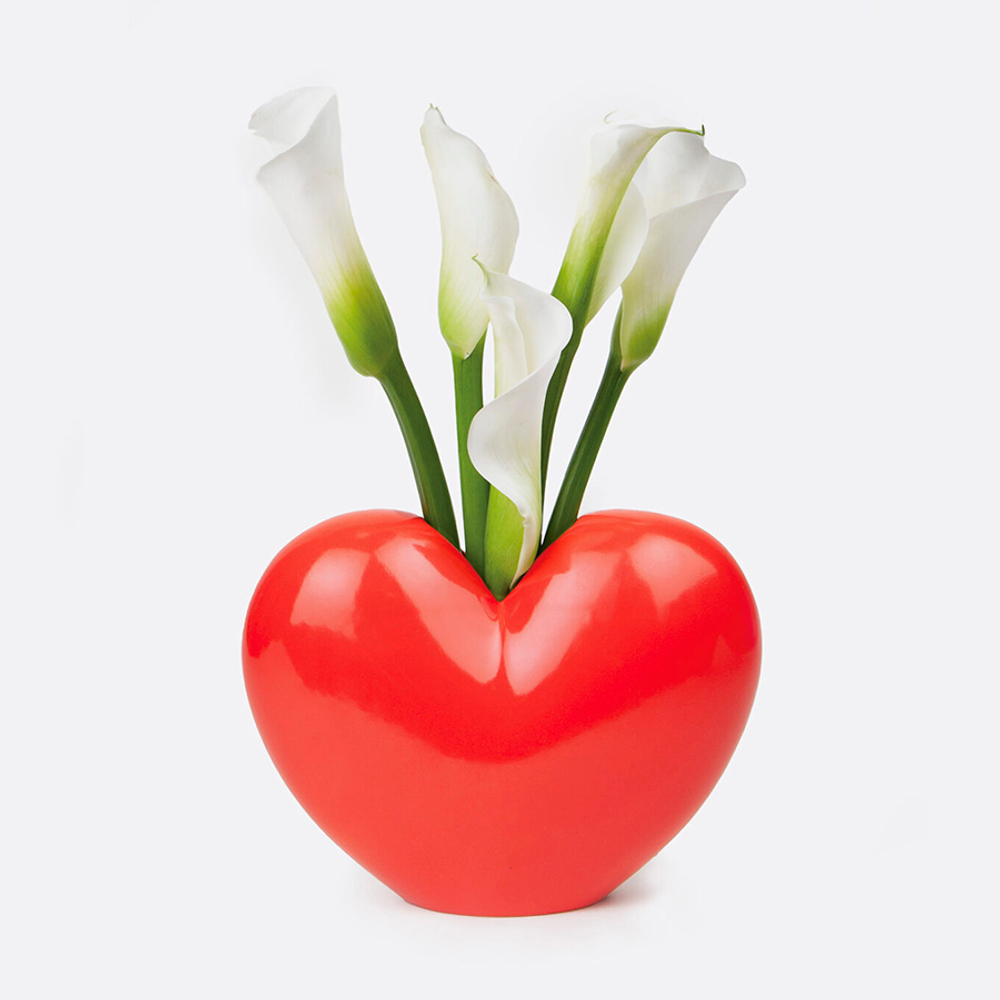 Ваза для цветов love, 15,5 см, красная