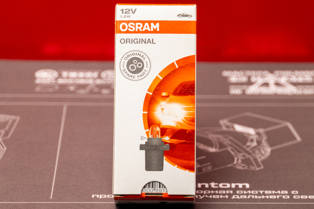 Osram 1.2W 12V Панель приборов - черный (Закругленный цоколь) (1шт.)