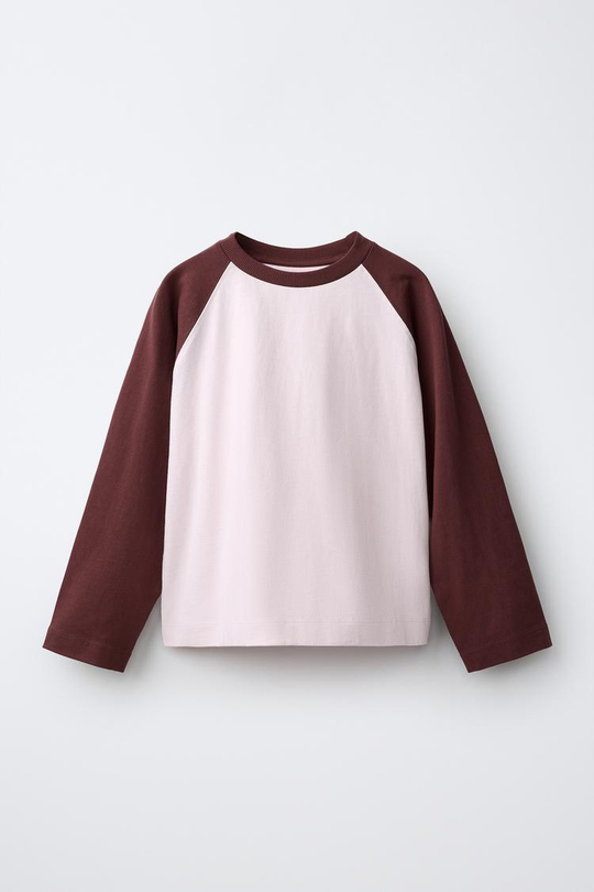 ZARA ФУТБОЛКА С РУКАВАМИ РЕГЛАН, РОЗОВЫЙ