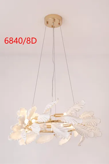 Люстра подвесная NewRgy 6840/8D FG, 8×40 Вт, золотая