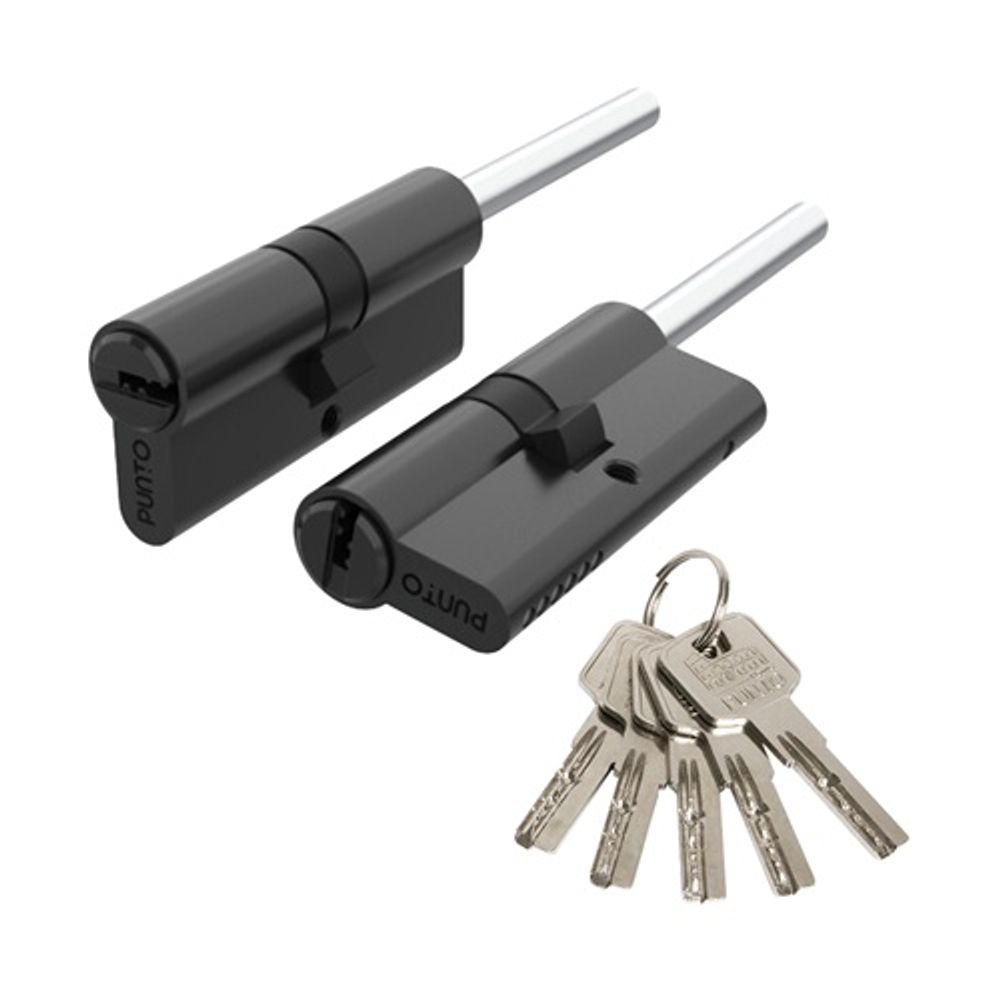 Цилиндровый механизм со штоком PUNTO Z307/75 mm (40+10+25) BL черный 5кл. /63953/