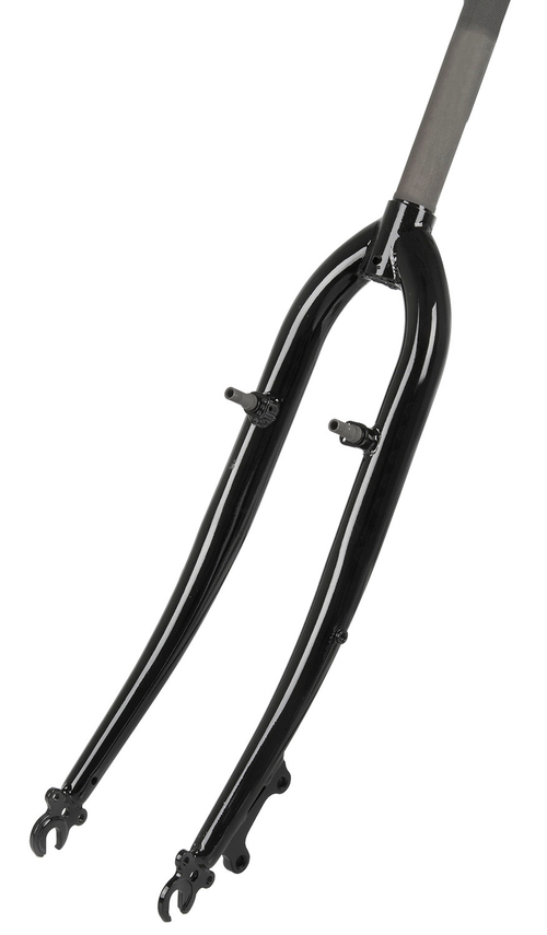 Вилка жесткая сталь 28"х1 1/8" шток 240/130мм резьба V+D черная