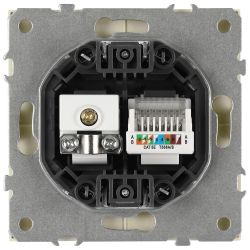Розетка ЭРА Galaxy 15-3110-02 комбинированная RJ45+TV IP20 слоновая кость | Эра Galaxy