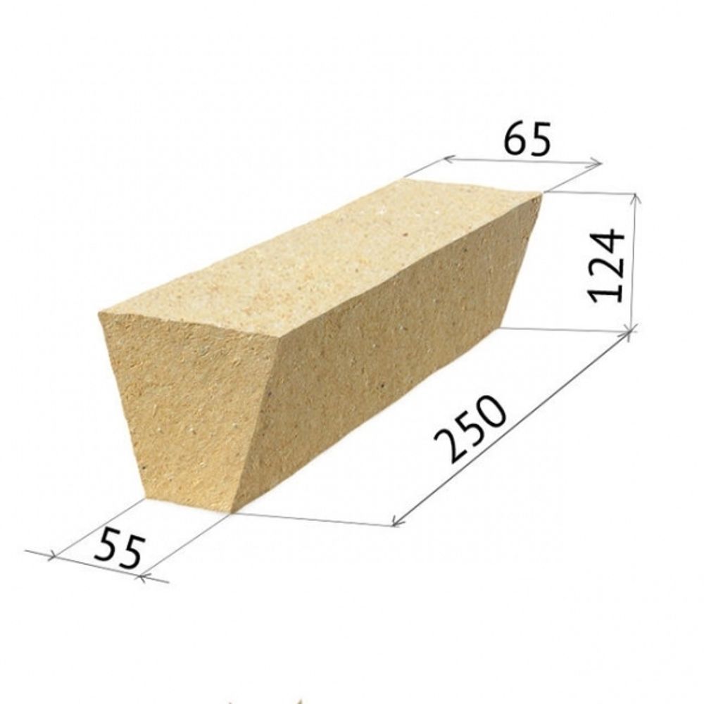 Кирпич огнеупорный ШБ-47 (250x65_55x124) Кирпич огнеупорный ШБ-47 (250x65_55x124)