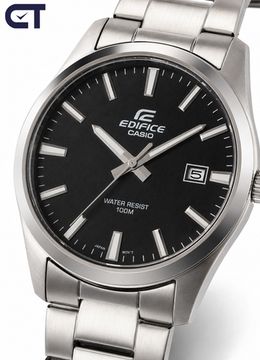 CASIO EFV-150D-1AVUDF EDIFICE мужские наручные часы — стальной хронограф с черным циферблатом