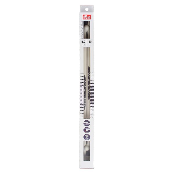 Спицы прямые, Prym Ergonomics ⌀8,0 мм, 35 см