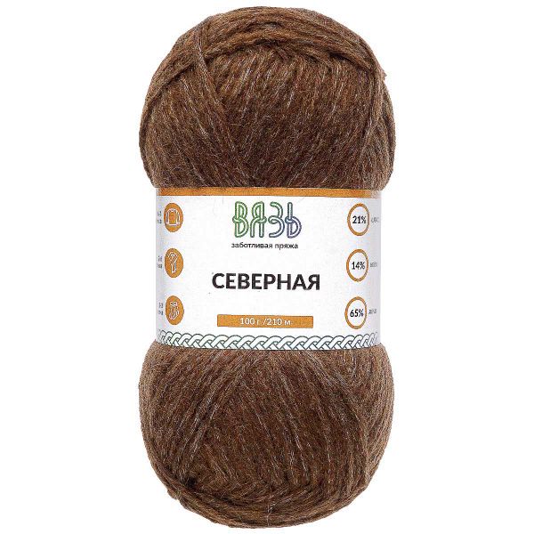 Пряжа Вязь Северная / уп.3 мот. по 100 г, 210 м, 05 коричневый