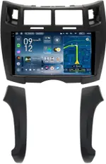 Магнитола для Toyota Vitz 2, Yaris 2 2005-2011 (рамка черная тип 2) - Teyes CC4-PRO монитор 9.5" 2K QLED на Android 13, Быстрейшая, Snapdragon 778G, ИИ, CarPlay, DSP, 4G SIM-слот