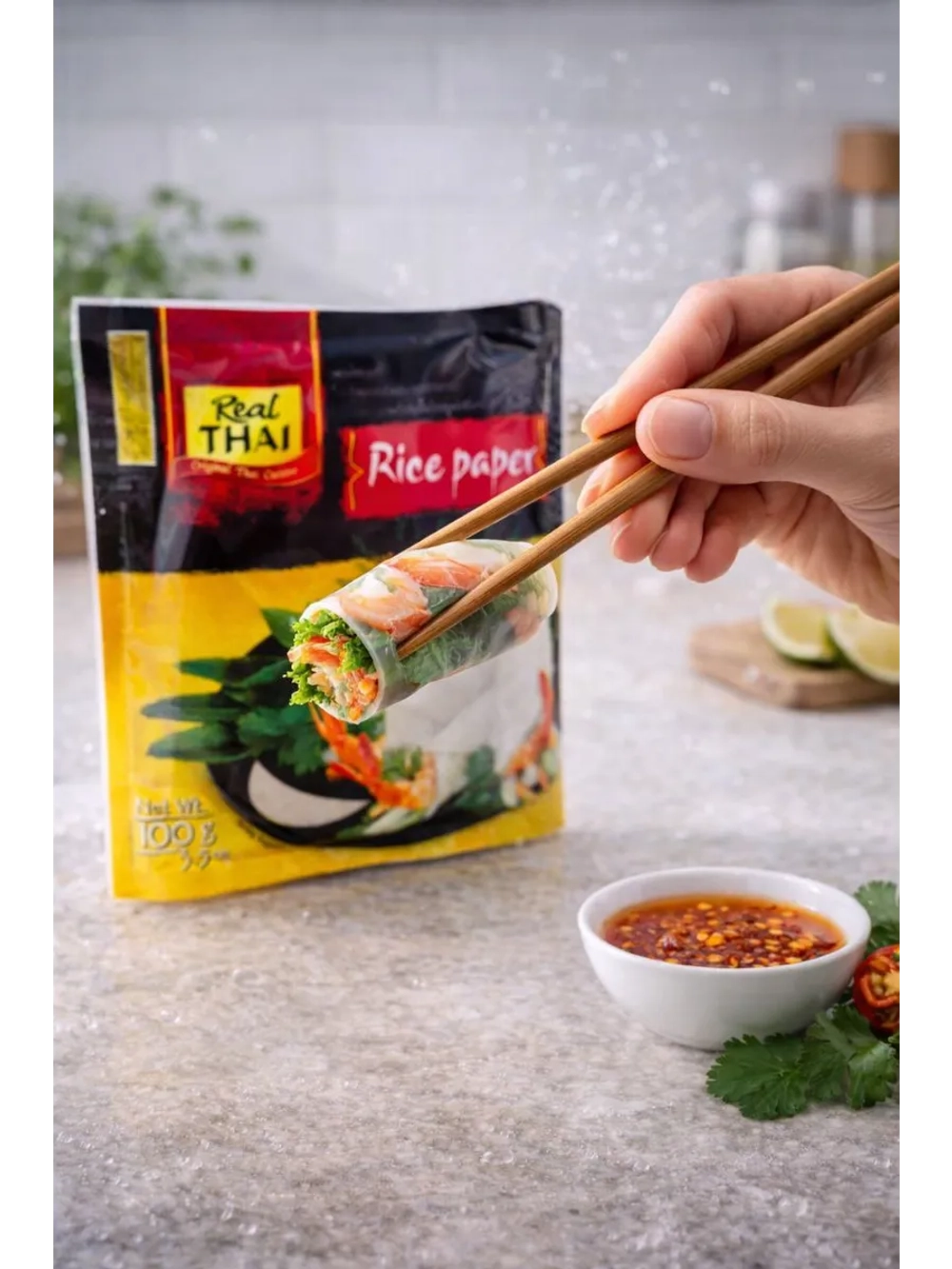 Рисовая бумага для спринг роллов Real Thai, 2 кг