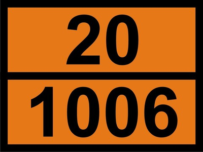 Наклейка "Аргон сжатый 20 / 1006" ДОПОГ