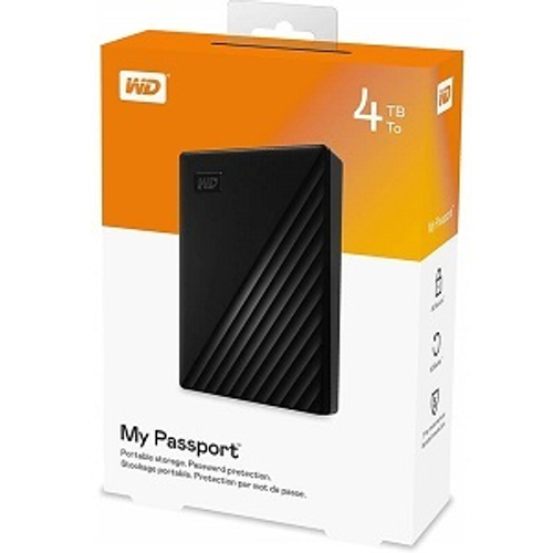 Внешний жесткий диск HDD 2.5", 4Tb, Western Digital My Passport Black USB3.0 (WDBPKJ0040BBK-WESN)