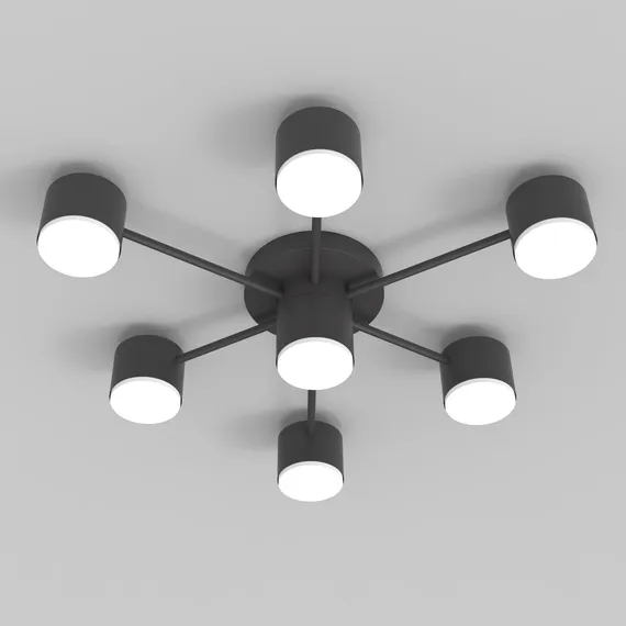 Люстра потолочная NewRgy CL-BLACK DOT-R001-GX53*7 BK, 7×15 Вт, чёрная