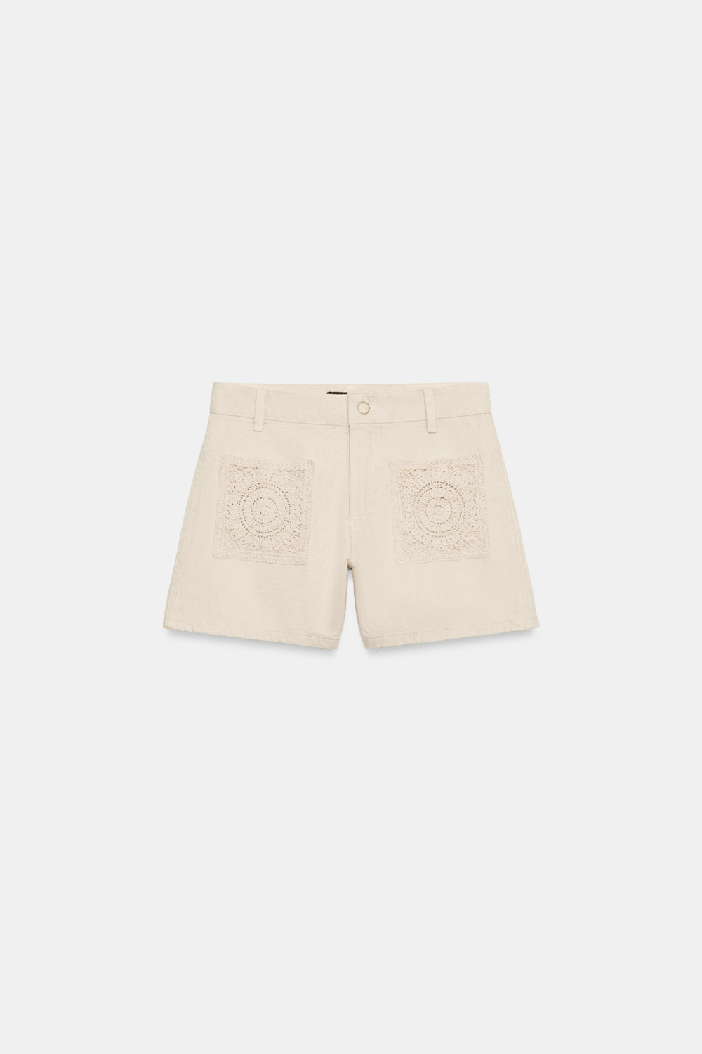 ШОРТЫ Z1975 С КАРМАНАМИ И ВСТАВКАМИ КРОШЕ — ZARA