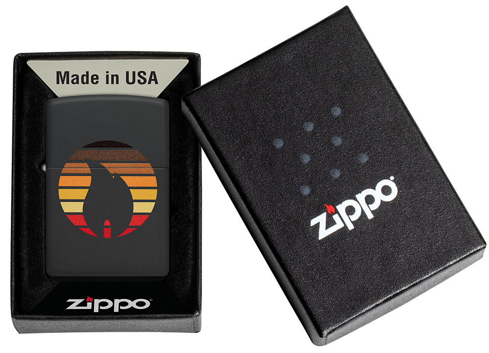 Зажигалка ZIPPO Colorblock с покрытием Black Matte, латунь/сталь, черная, 38x13x57 мм, шт