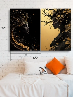 Картина Золотая династия, модульная на стену 50x70см 2шт.