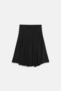 ZARA ОБЪЕМНАЯ ЮБКА МИДИ — ZW COLLECTION, ЧЕРНЫЙ