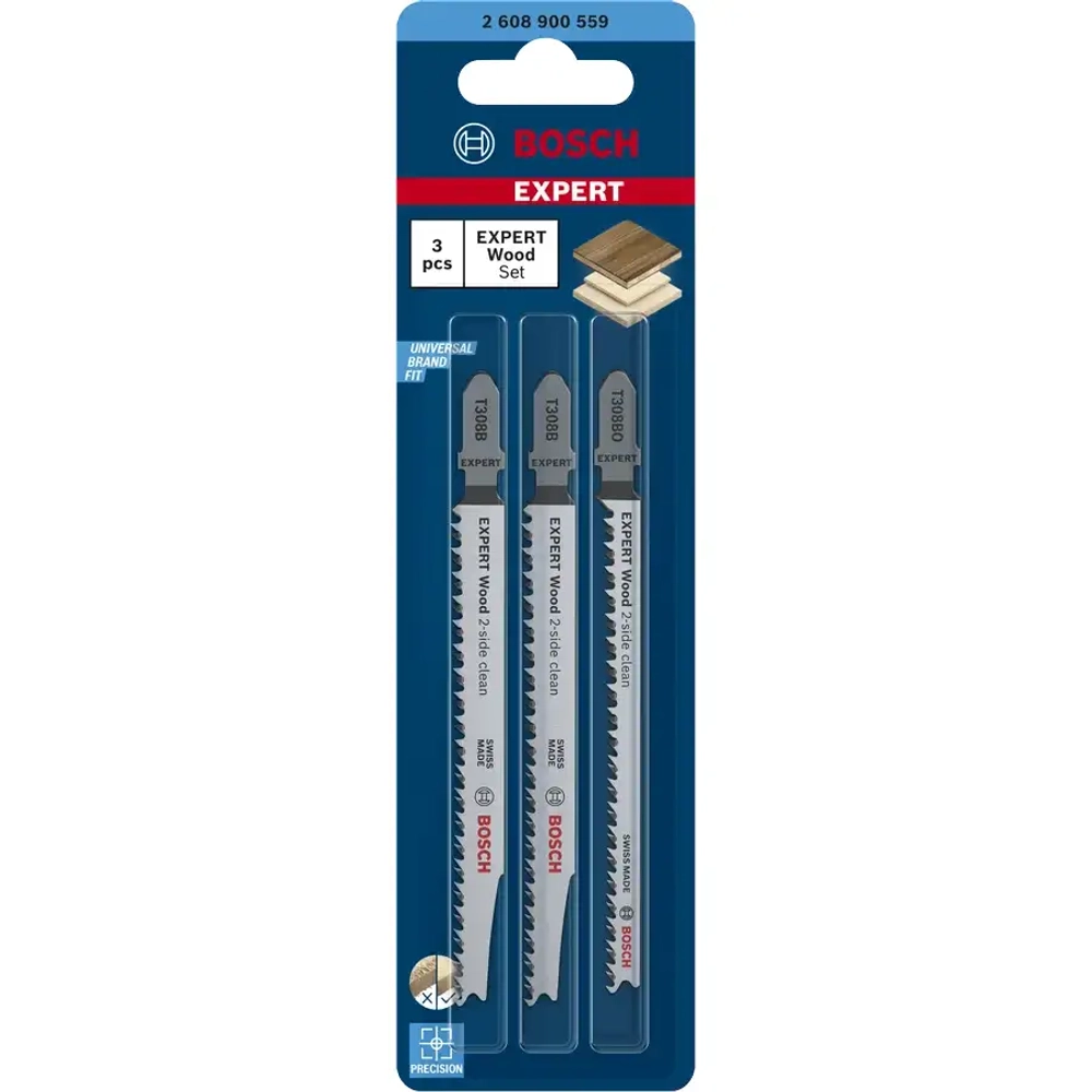 Пилки для лобзика по дереву T308B/ T308BO Wood Expert BOSCH 2608900559