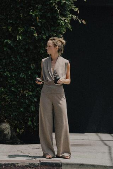 ZARA БАЗОВЫЕ БРЮКИ ПИКЕ, СВЕТЛО-КОРИЧНЕВЫЙ