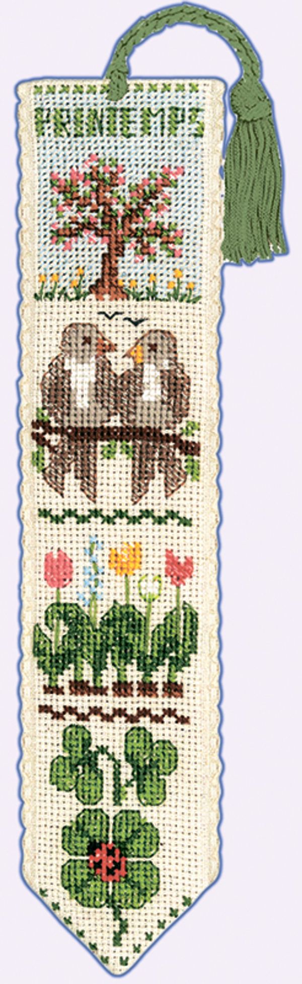 Набор для вышивания нитками Le Bonheur des Dames, закладка Marque Page Printemps (Весна), 5х20 см