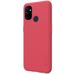 Тонкий жесткий чехол красного цвета (Bright Red) от Nillkin для OnePlus Nord N100, серия Super Frosted Shield