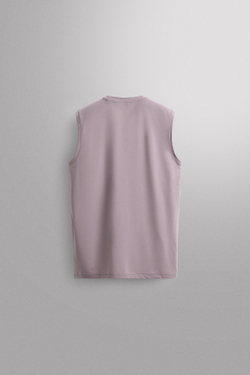 ZARA БАЗОВАЯ ТЕХНИЧЕСКАЯ ФУТБОЛКА-МАЙКА, ЦВЕТ РОЗОВОГО ДЕРЕВА